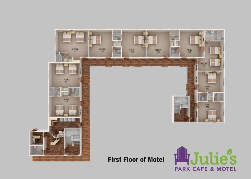 New Fish Creek Motel for 2016 Julie's Park Cafe & Motel