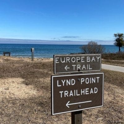 Trail signs at Newport State Park